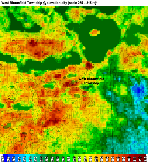 West Bloomfield Township elevation map