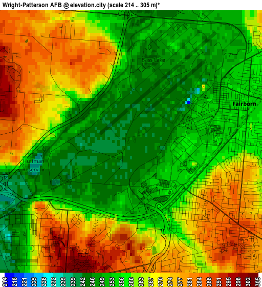 Wright-Patterson AFB elevation map