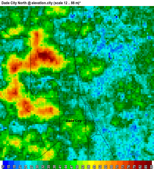 Dade City North elevation map