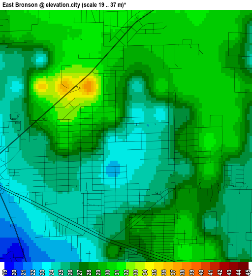 East Bronson elevation map