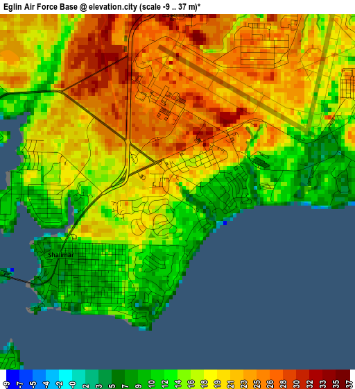 Eglin Air Force Base elevation map