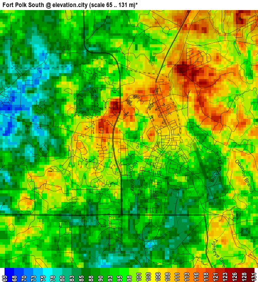 Fort Polk South elevation map