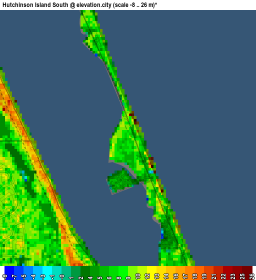 Hutchinson Island South elevation map