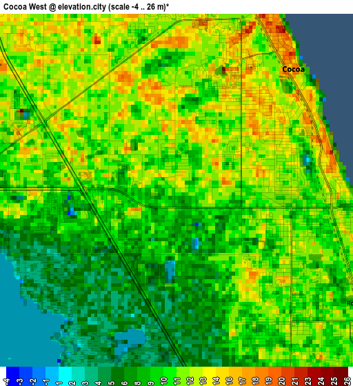 Cocoa West elevation map