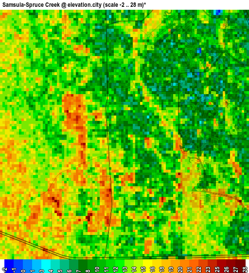 Samsula-Spruce Creek elevation map