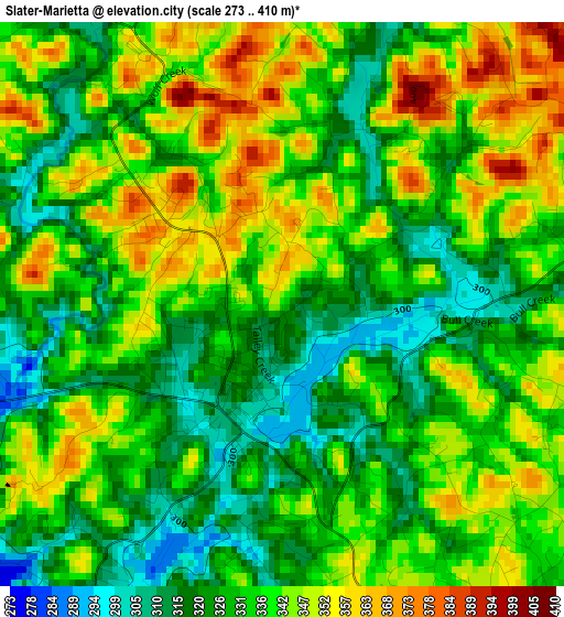 Slater-Marietta elevation map