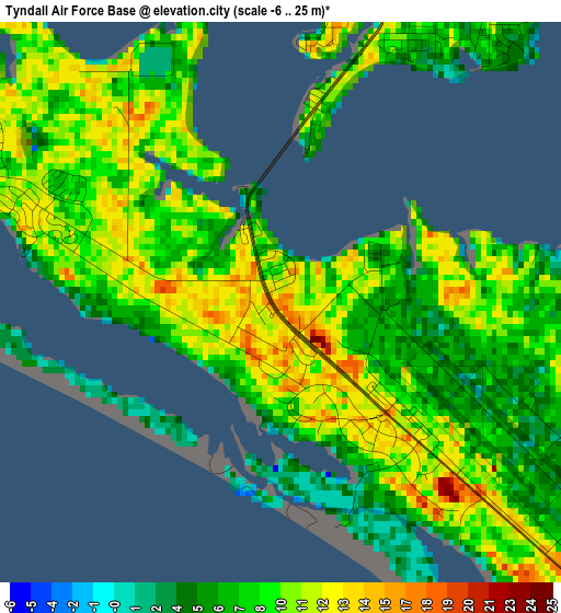 Tyndall Air Force Base elevation map