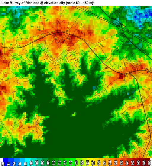 Lake Murray of Richland elevation map