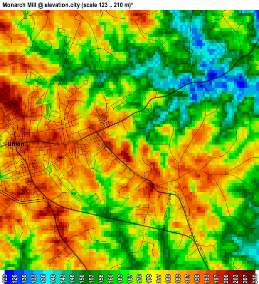 Monarch Mill elevation map