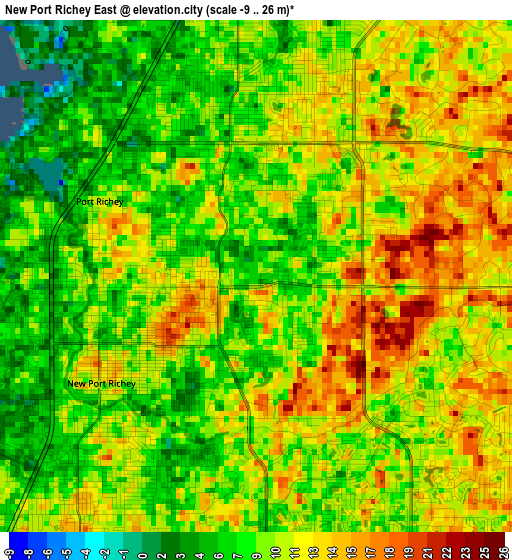 New Port Richey East elevation map