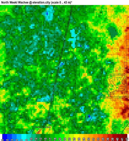 North Weeki Wachee elevation map