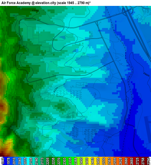 Air Force Academy elevation map