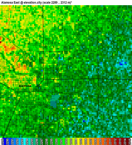 Alamosa East elevation map