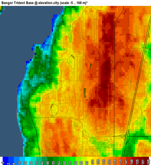 Bangor Trident Base elevation map