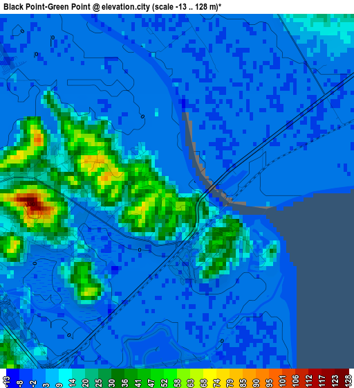 Black Point-Green Point elevation map