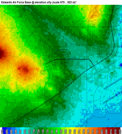 Edwards Air Force Base elevation map