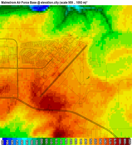 Malmstrom Air Force Base elevation map