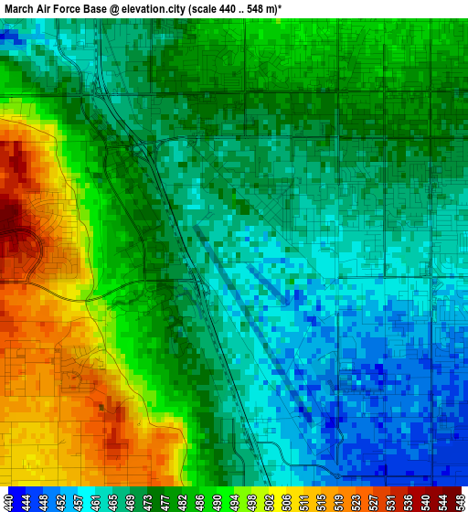 March Air Force Base elevation map
