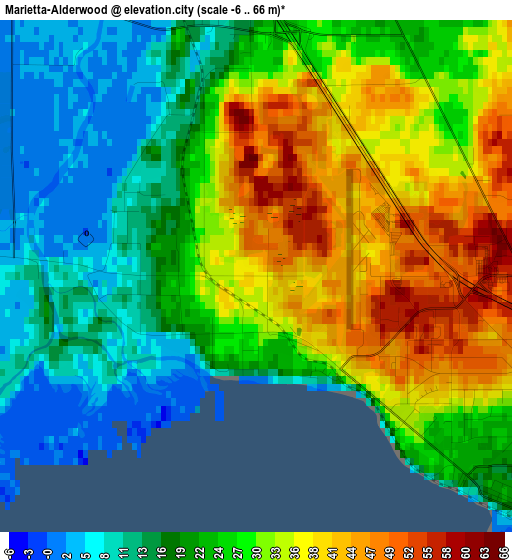 Marietta-Alderwood elevation map