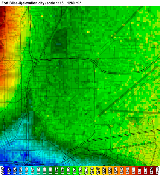 Fort Bliss elevation map