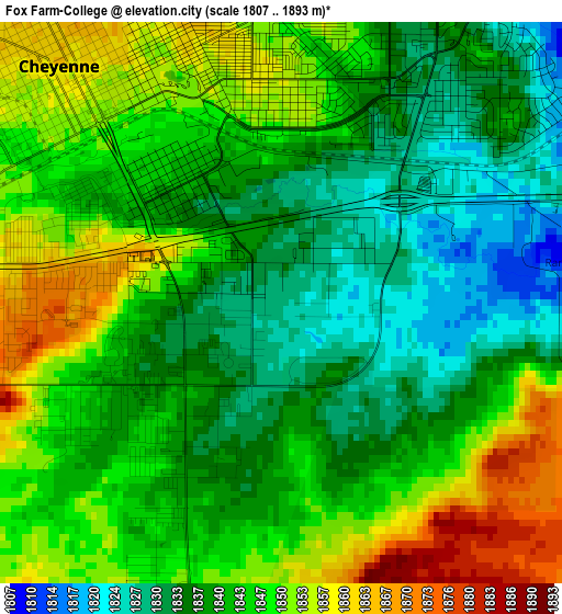 Fox Farm-College elevation map