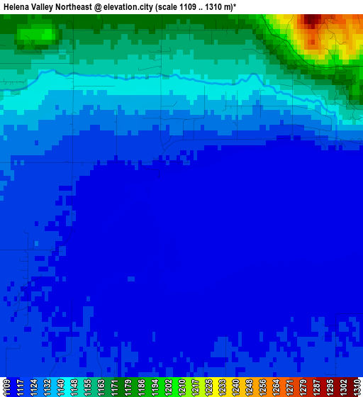 Helena Valley Northeast elevation map