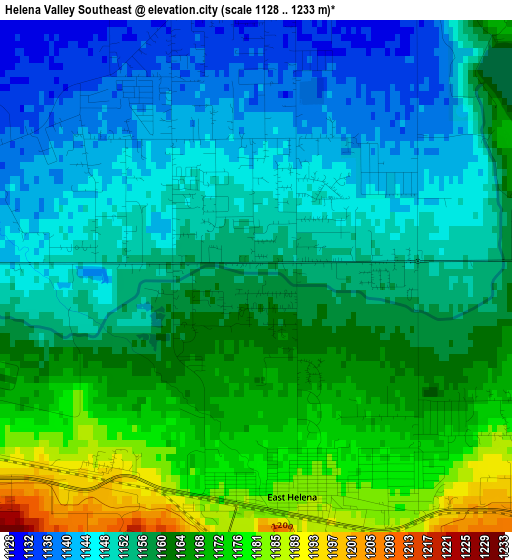 Helena Valley Southeast elevation map