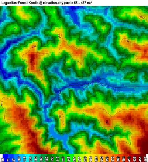 Lagunitas-Forest Knolls elevation map