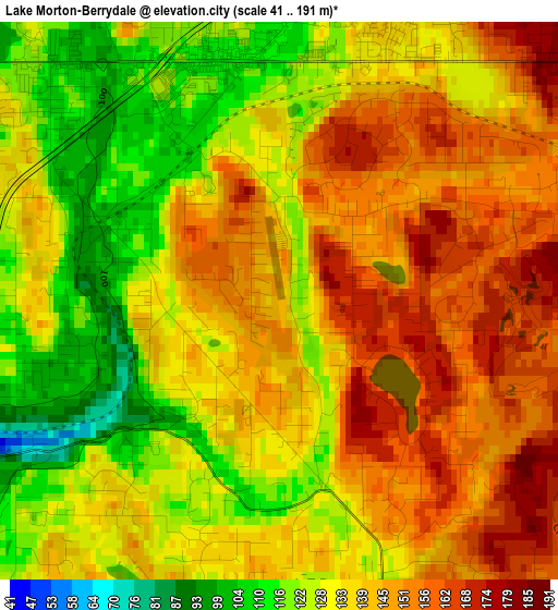 Lake Morton-Berrydale elevation map