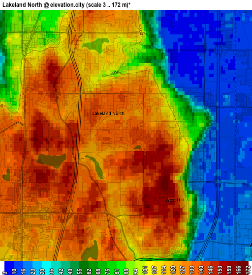 Lakeland North elevation map