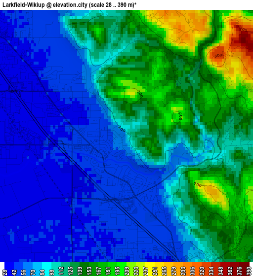 Larkfield-Wikiup elevation map