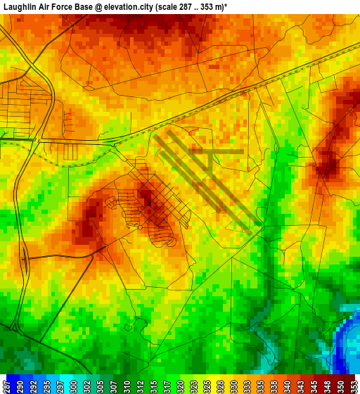 Laughlin Air Force Base elevation map