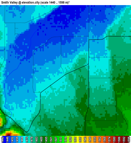 Smith Valley elevation map