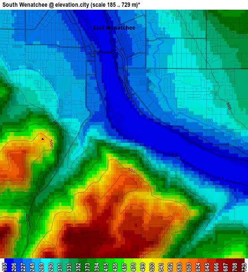 South Wenatchee elevation map