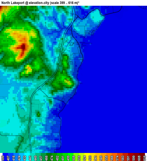 North Lakeport elevation map