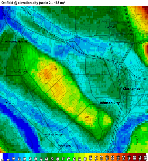 Oatfield elevation map