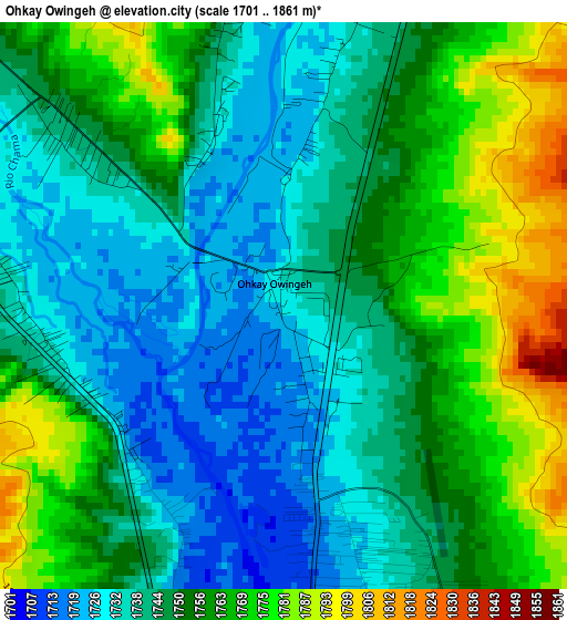 Ohkay Owingeh elevation map