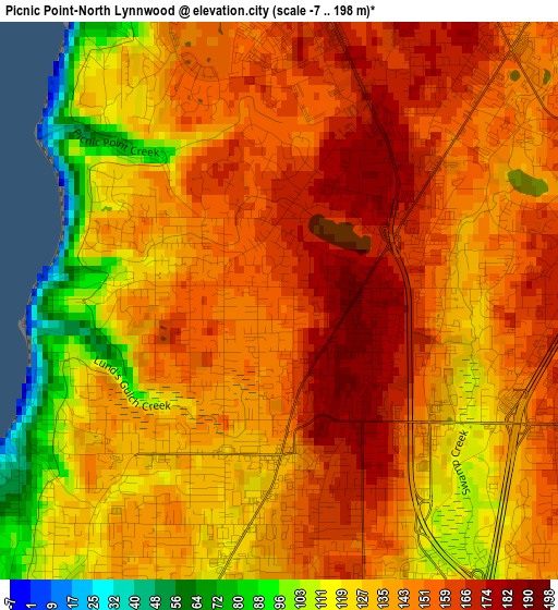 Picnic Point-North Lynnwood elevation map