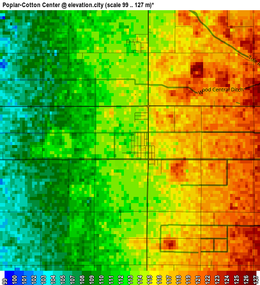 Poplar-Cotton Center elevation map