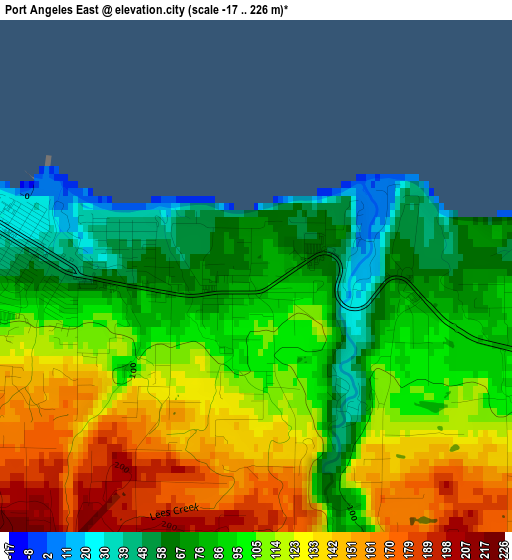 Port Angeles East elevation map