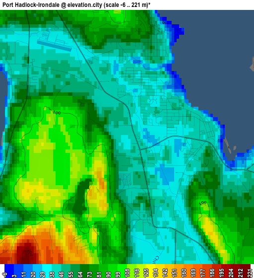 Port Hadlock-Irondale elevation map