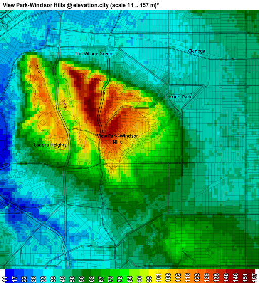 View Park-Windsor Hills elevation map