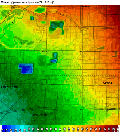 Vincent elevation map