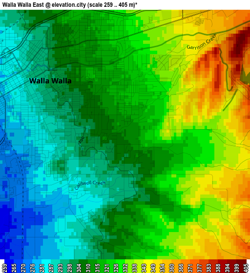 Walla Walla East elevation map