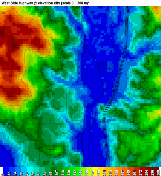 West Side Highway elevation map