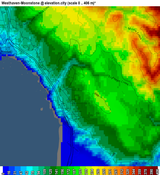 Westhaven-Moonstone elevation map