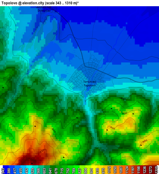 Topolovo elevation map