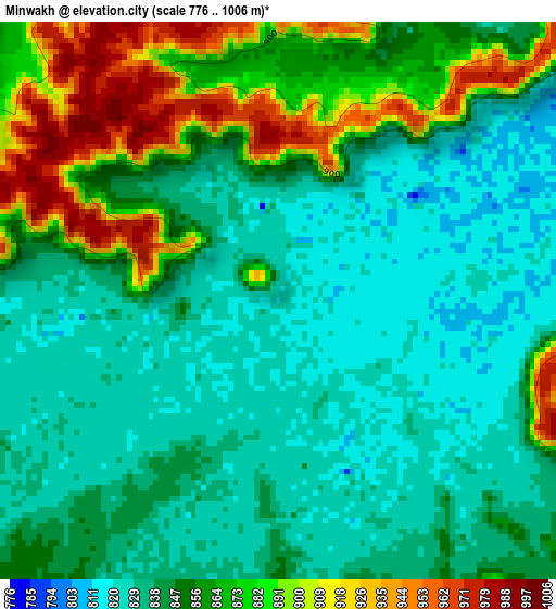 Minwakh elevation map