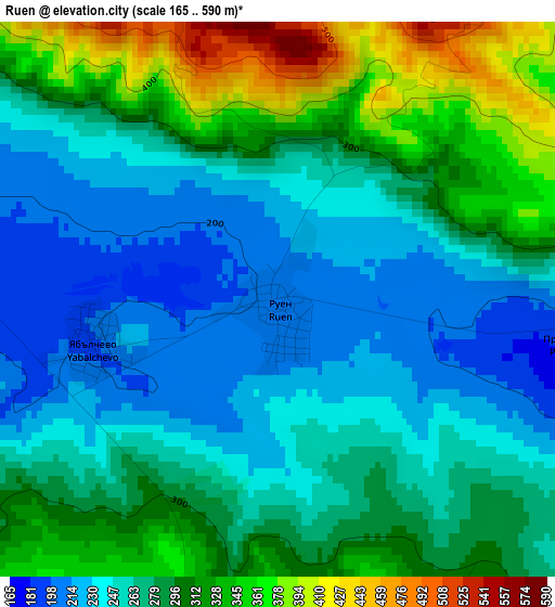 Ruen elevation map