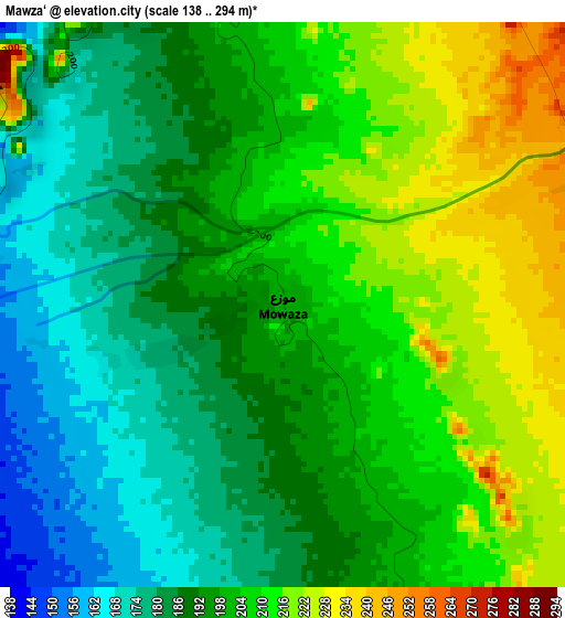 Mawza‘ elevation map